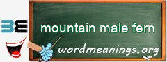 WordMeaning blackboard for mountain male fern